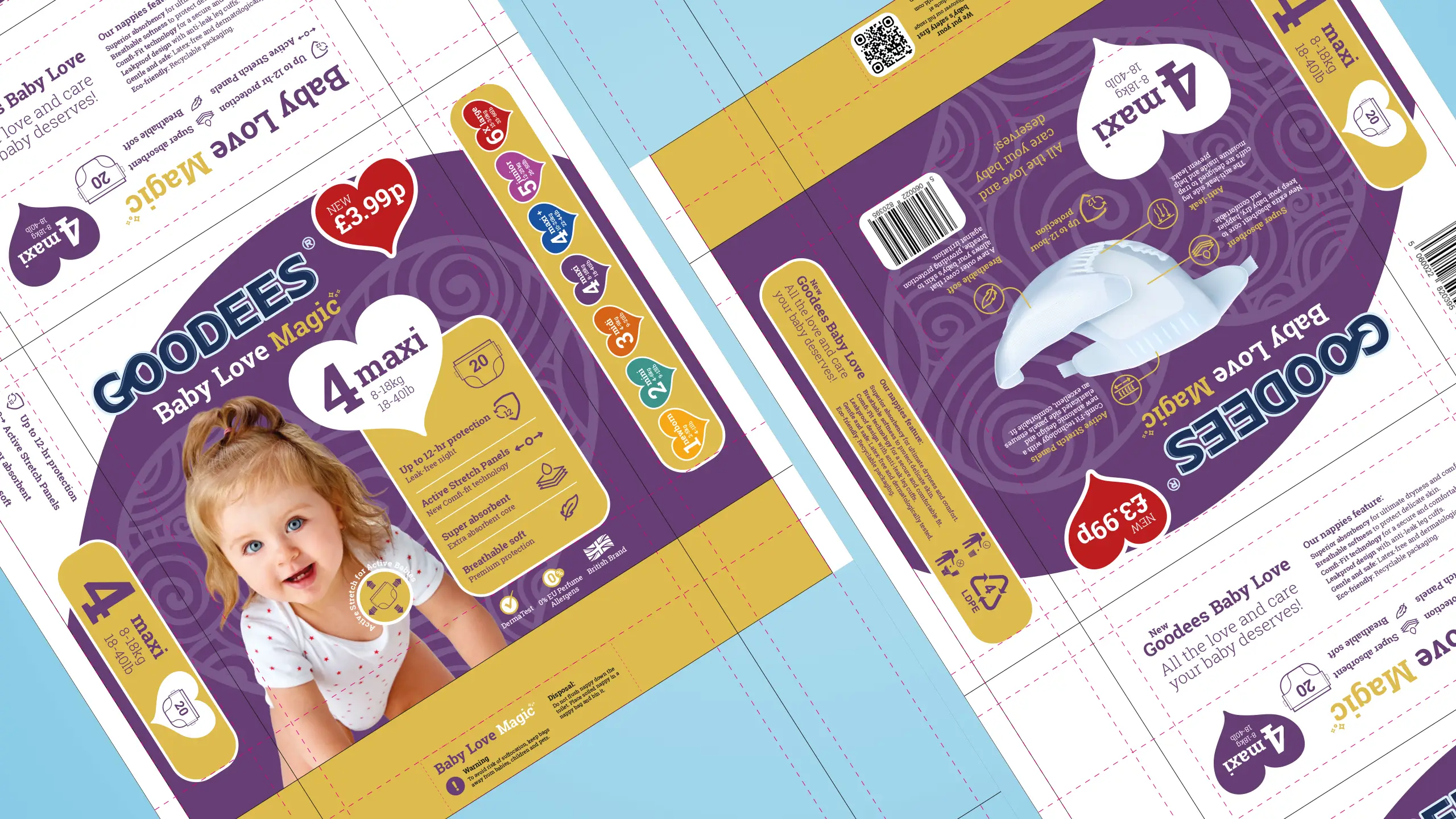 Goodees product variants showing packaging system across the range