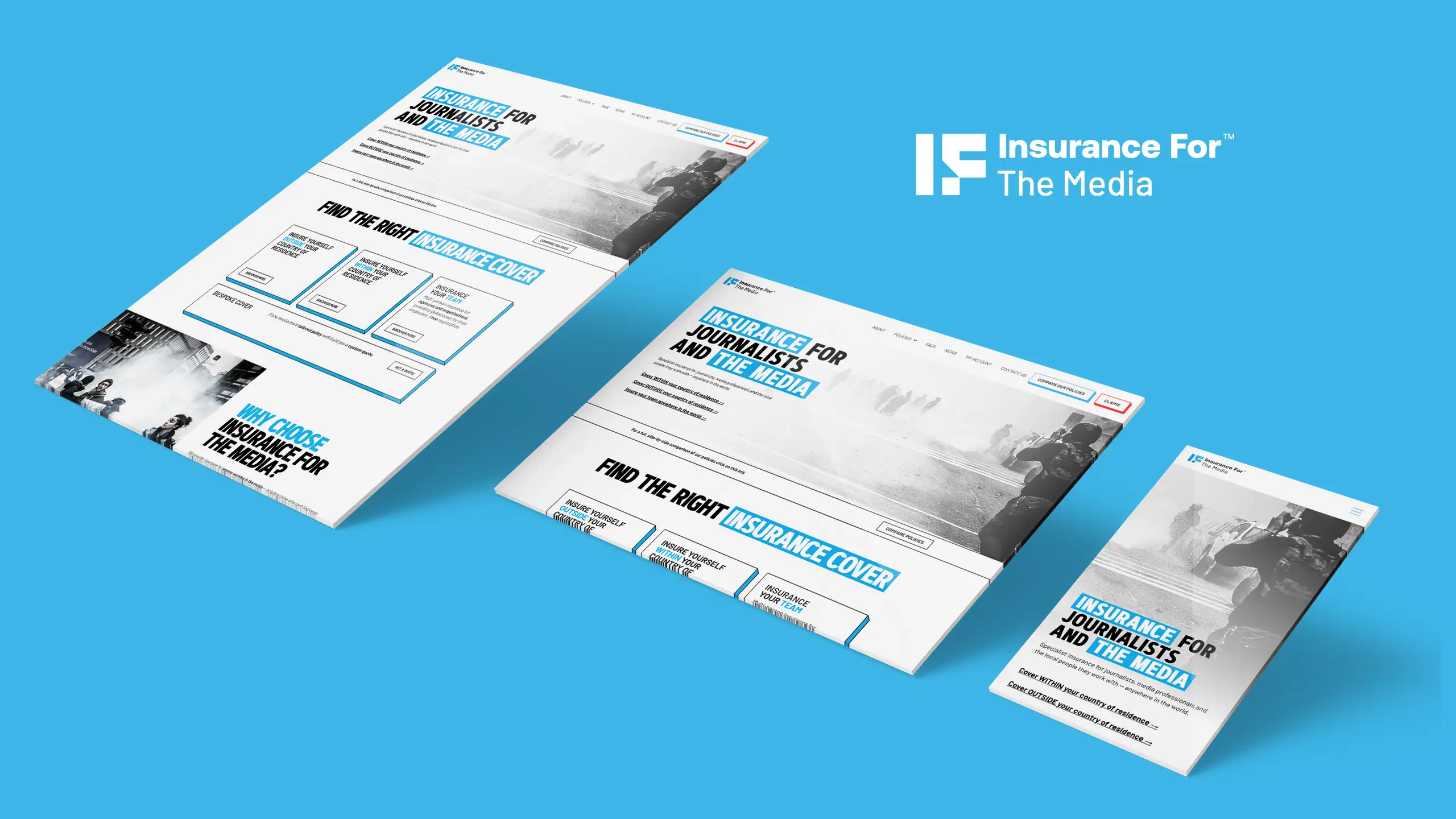 Insurance For Group satellite site showing visual consistency across the portfolio