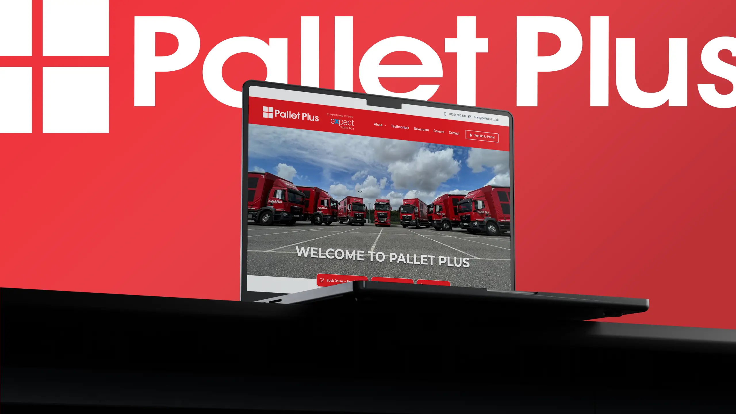 Pallet Plus service pages showing customer routes and network information